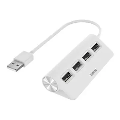 Hama USB hub, 4 porty, USB 2.0, 480 Mbit/s, bílý, 200120