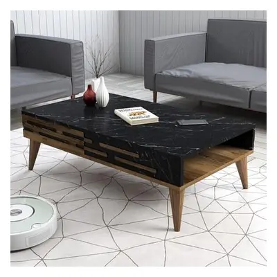 Hanah Home Coffee Table Valensiya - Walnut, Black, Marble WalnutBlackMarble