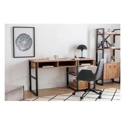 Hanah Home Study Desk Emro WalnutBlack