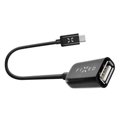 FIXED OTG datový kabel s konektory micro USB/USB-C, USB 2.0, 20 cm FIXA-CTOA-BK