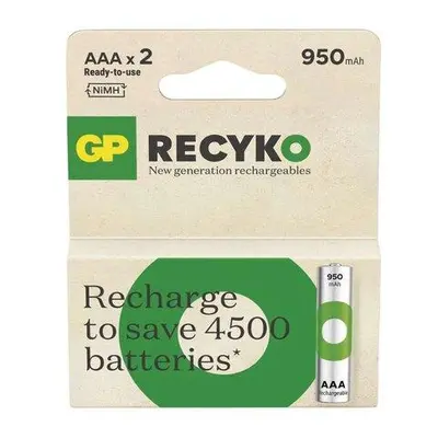 GP AAA ReCyko 950 mAh, nabíjecí, 2 ks