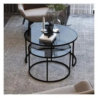 Hanah Home Coffee Table Set Tokyo Black