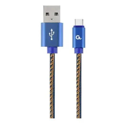 Gembird oplétaný denim USB-A/USB-C kabel 1m