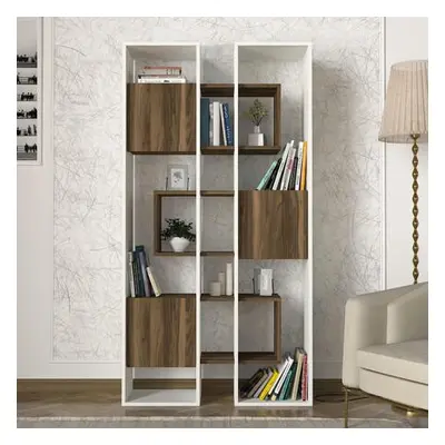 Hanah Home Bookshelf Leonda - White, Walnut WhiteWalnut