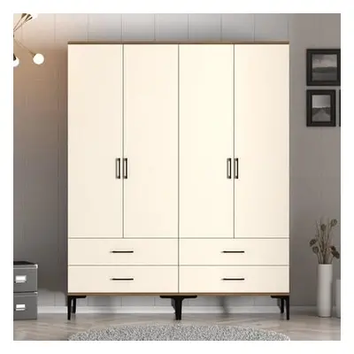 Hanah Home Wardrobe Kumsal TT - Walnut, Cream WalnutCream