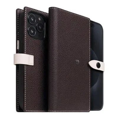 SLG Design puzdro D8 Magsafe Hybrid Full Grain Leather pre iPhone 15 Pro Max - Brown Cream