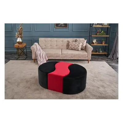 Atelier del Sofa Pouffe Alya Puf - Black, Red BlackRed