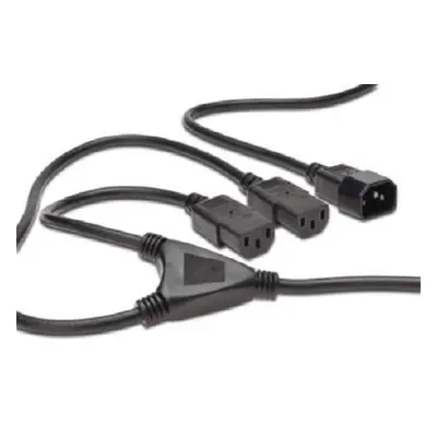 Digitus Napájecí kabel Rozbočovací, C14 - C13 2x, M / F, 1,7m, H05VV-F3G 1.0qmm / 0.75qmm, bl