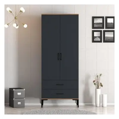 Hanah Home Wardrobe Kumsal T - Walnut, Anthracite WalnutAnthracite