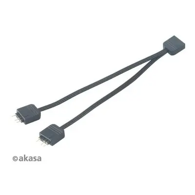 AKASA rozbočovač pro RGB LED 1x female/2x male, 2ks v balení, černá, AK-CBLD08-KT02