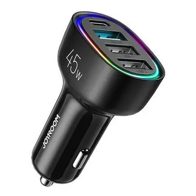 Nabíječka do auta Joyroom JR-CL09, 4 porty, 1x USB-C PD, 1x QC3.0 USB, 2x USB (černá)