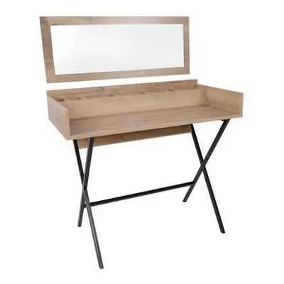 Hanah Home Make-Up Table Hive OakBlack