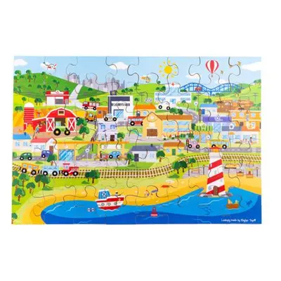 Bigjigs Toys Podlahové puzzle Město 48 dílků