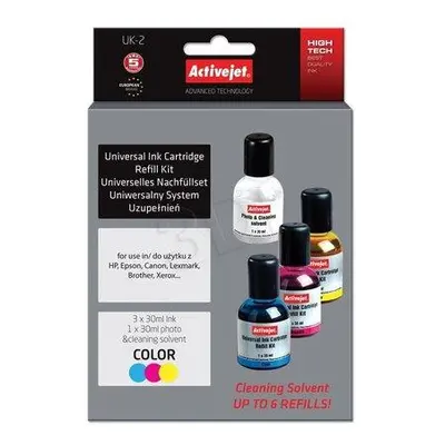 Atrament ActiveJet Universal Color 3x30ml, UK-2