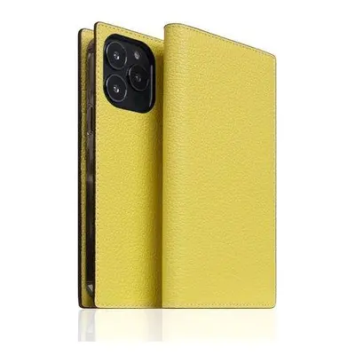 SLG Design puzdro D8 Neon Full Grain Leather Diary pre iPhone 14 Pro - Lemon