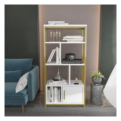 Hanah Home Bookshelf Valero - White, Gold WhiteGold