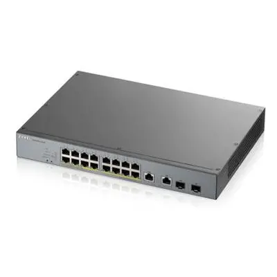 Zyxel GS1350-18HP 18 Port smart managed CCTV PoE switch, long range, 250W, 16x GbE, 2x combo RJ4