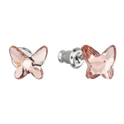 Evolution Group Náušnice bižuterie se Swarovski krystaly růžový motýl 51048.3 rose peach