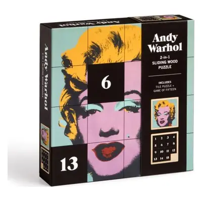 GALISON Posuvné dřevěné puzzle Andy Warhol: Marilyn 2v1 (16 dílků)