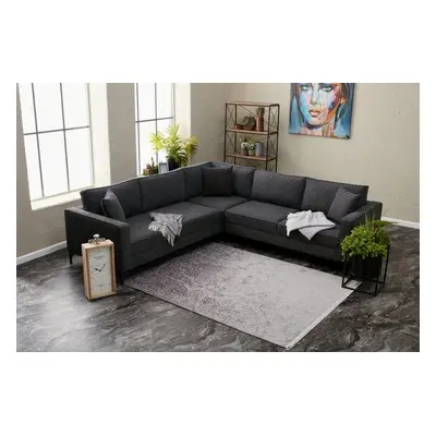 Atelier del Sofa Corner Sofa Berlin - Anthracite, Black AnthraciteBlack