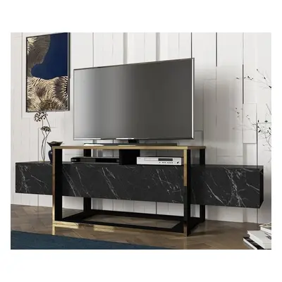 Hanah Home TV Stand Bianco BlackGold