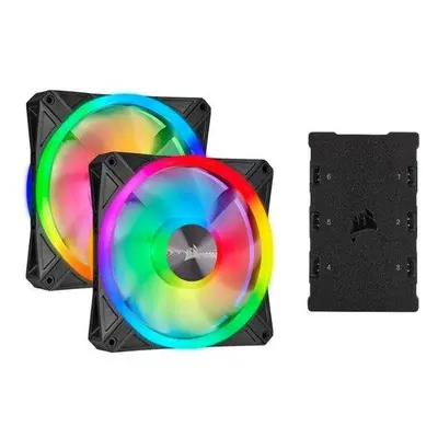 Corsair ventilátor QL Series QL140 RGB LED, 2x 140mm, 26dBA, Lighting Node CORE, CO-9050100-WW