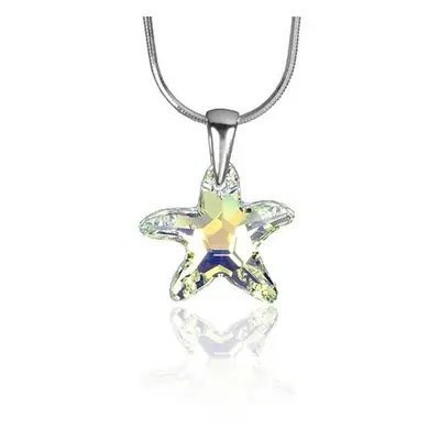 SILVEGO stříbrný přívěsek Starfish Crystal AB se Swarovski Crystals LSW145P