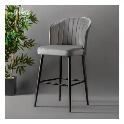 Hanah Home Bar Stool Set (4 Pieces) Rubi - Grey GreyBlack