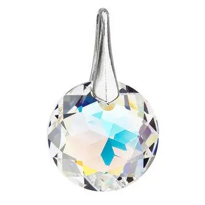 Evolution Group Stříbrný přívěsek s krystaly Swarovski ab efekt kulatý 34253.2