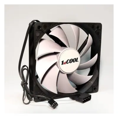 1stCOOL SILENT Fan 12cm F12-BLACK-WHITE, F12-BLACK-WHITE