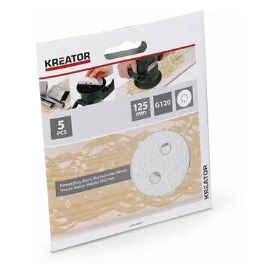 5x Brusný papír 125 mm na barvu G120 Kreator KRT230557