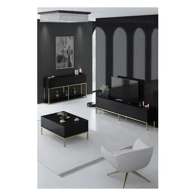 Hanah Home Living Room Furniture Set Lord - Black, Gold BlackGold