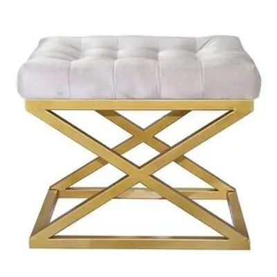 Atelier del Sofa Pouffe Capraz - Gold, White GoldWhite