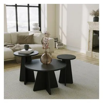 Hanah Home Coffee Table Set Mushroom 3 - Black