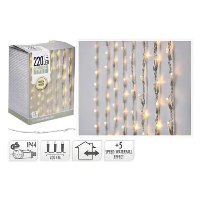 HOMESTYLING Světelný řetěz VODOPÁD teplá bílá 220 LED / 2 m