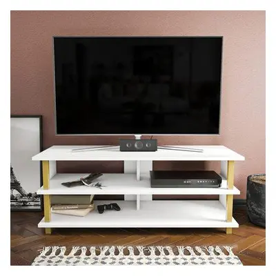 Hanah Home TV Stand Pueblo - Gold, White GoldWhite