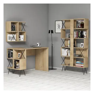 Hanah Home Study Desk & Bookshelf Extra 2 - Oak