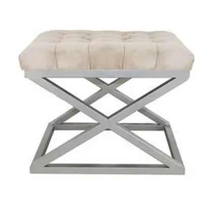 Atelier del Sofa Pouffe Capraz - Silver, Cream SilverCream