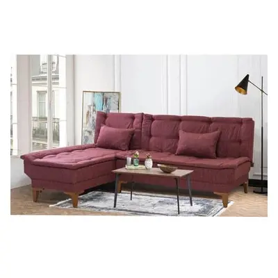 Atelier del Sofa Corner Sofa-Bed Santo Left - Claret Red