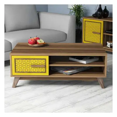 Hanah Home Coffee Table Ayla - Walnut, Yellow WalnutYellow