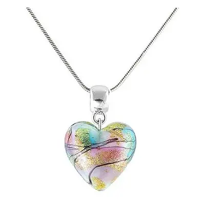 Lampglas Duhový náhrdelník Rainbow Fairy s 24karátovým zlatem v perle NLH28