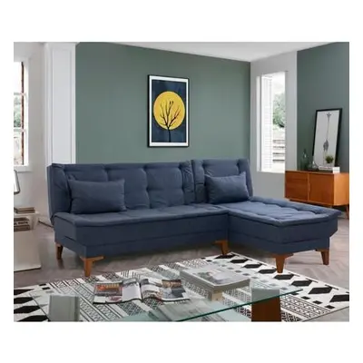 Atelier del Sofa Corner Sofa-Bed Santo - Dark Blue