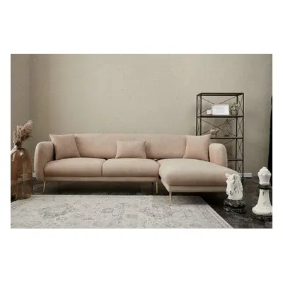 Atelier del Sofa Corner Sofa-Bed Simena Right - Beige BeigeGold