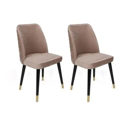 Hanah Home Chair Set (2 Pieces) Hugo-364 V2 BeigeBlackGold