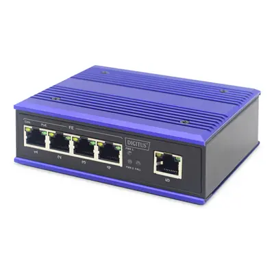 DIGITUS Professional Industrial 4-Port Fast Ethernet PoE Switch + 1 uplink port, DN-650107