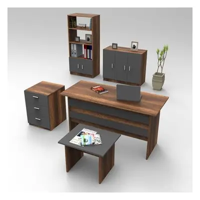 Hanah Home Office Furniture Set VO14-BA WalnutAnthracite