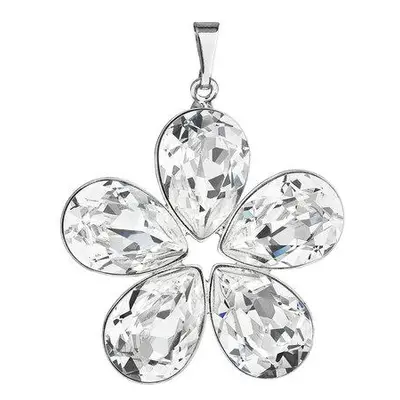 Evolution Group Přívěsek bižuterie se Swarovski krystaly bílá kytička 54037.1, crystal