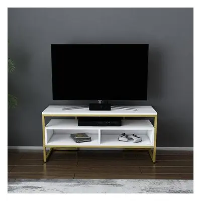 Hanah Home TV Stand Merrion - Gold, White GoldWhite