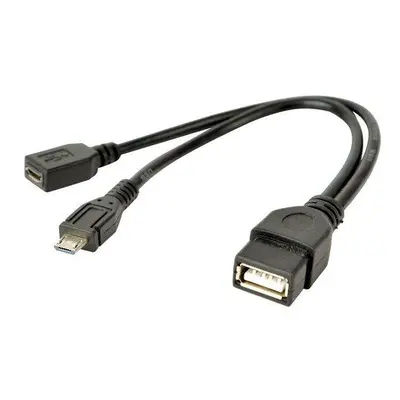 Kabel CABLEXPERT USB AF/micro BM + micro BF, OTG + dobíjení, 15cm, pro tablety a smartphone