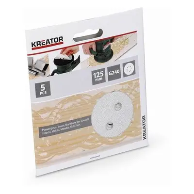 KRT230559 5x Brusný papír 125 mm na barvu G240 KREATOR KRT230559